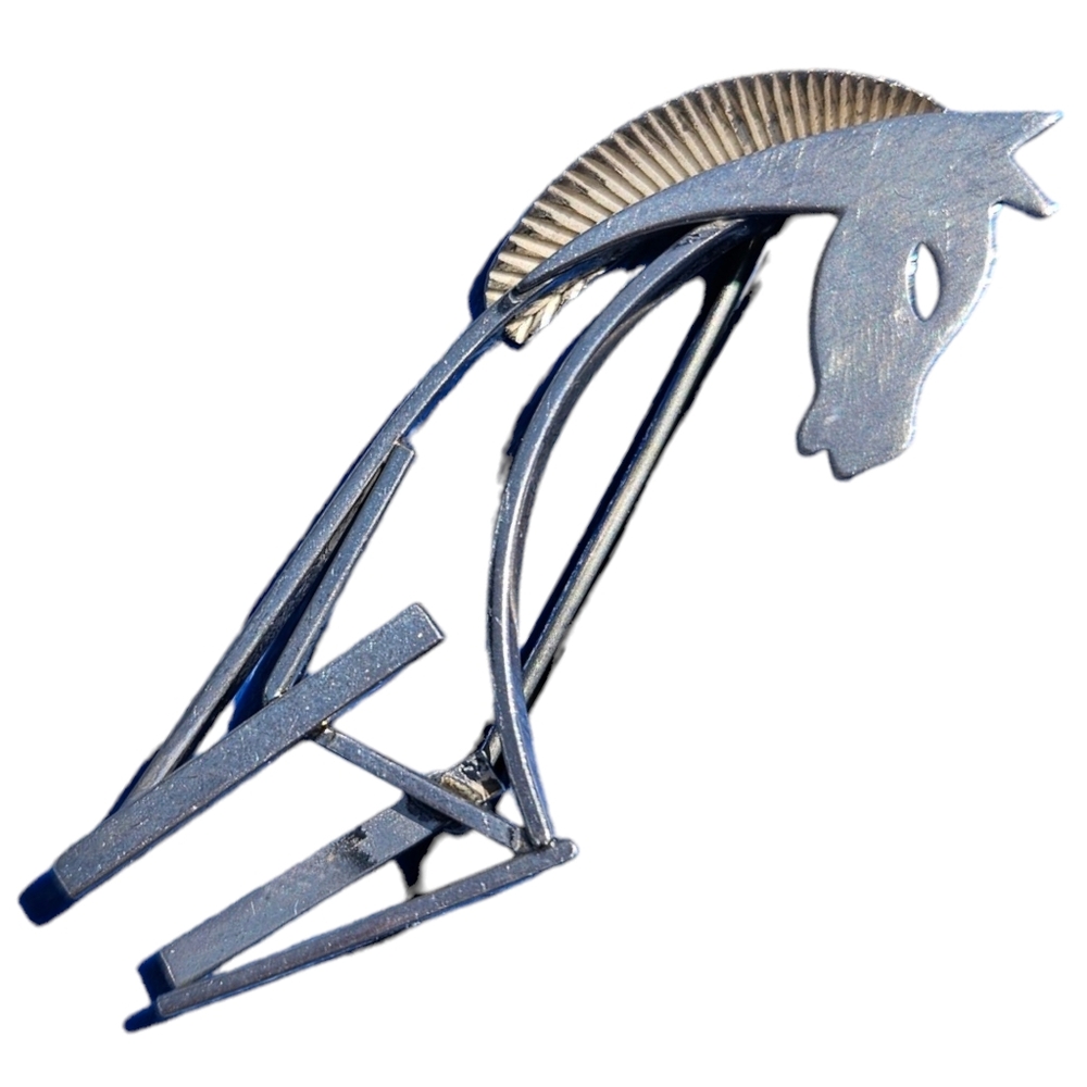 VTG Beau Sterling Silver Abstract Horse Brooch